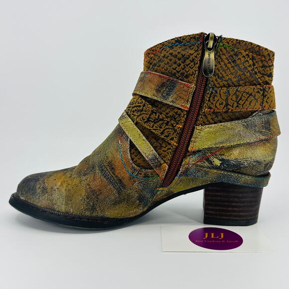 Spring Step L'Artiste Women's Shazzam Ankle Booties Camel Size 37 EU/ 6.5-7 US - Picture 7 of 11